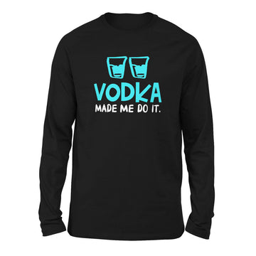 Vodka Made Me Do It Men/Unisex Drop Shoulder Sweatshirt in Black color